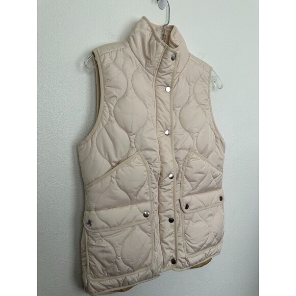 J. Crew Quilted Excursion Sleeveless Puffer Jacket Ivory White Size Small NEW - Picture 6 of 14